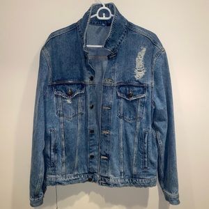 Distressed Light Washed Jean Jacket